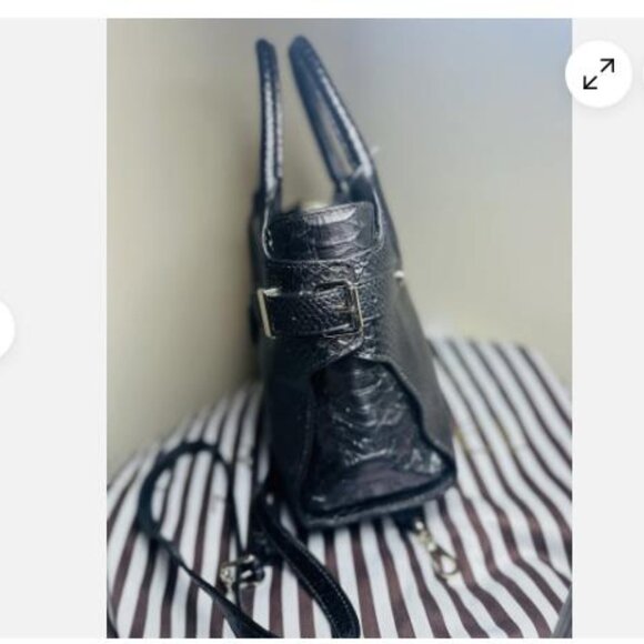 Henri Bendel Black Snakeskin Tote - Picture 5 of 16
